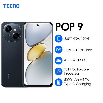 Image de Tecno POP 9 – 128 Go – Ram 4 Go – Ecran 6.6